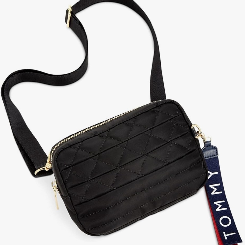 TOMMY HILFIGER Black Adjustable Strap Belt Fanny Bag Purse Black AUTHENTIC NEW - Picture 6 of 8
